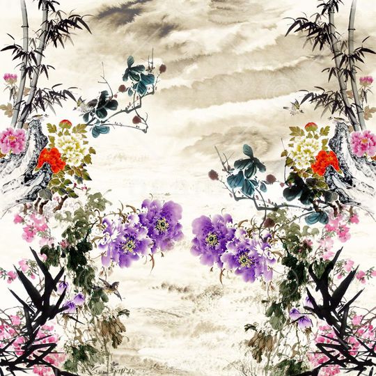 中国风印花华亿平台图片