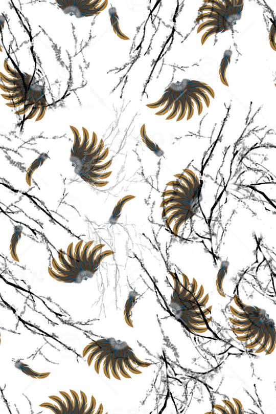 羽毛印花华亿平台图片