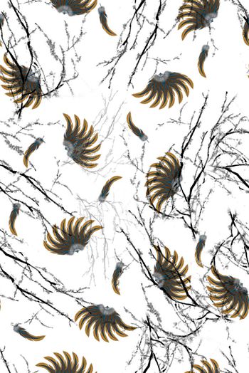 羽毛印花华亿平台图片