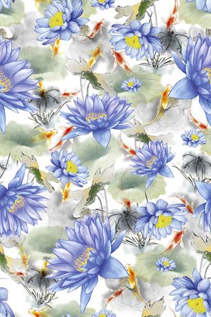 荷花印花华亿平台图片