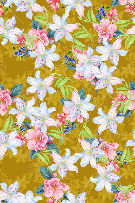 花卉印花华亿平台图片