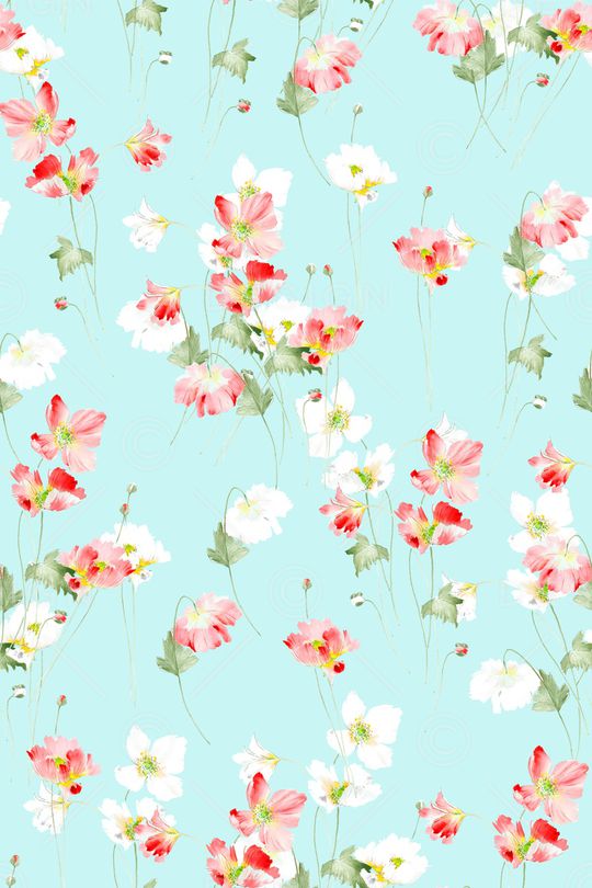 清爽底花卉印花华亿平台图片