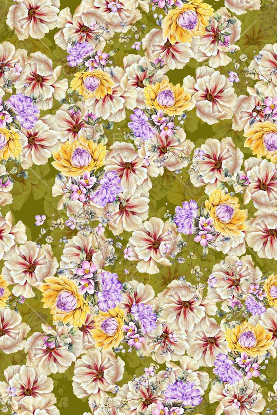 花卉印花华亿平台图片