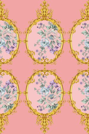 彩底花卉印花华亿平台图片