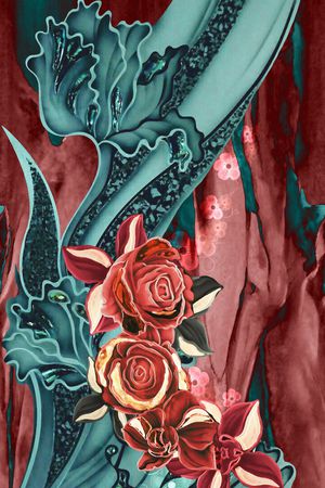 花卉印花华亿平台图片