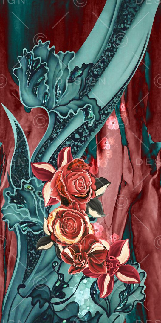 花卉印花华亿平台图片