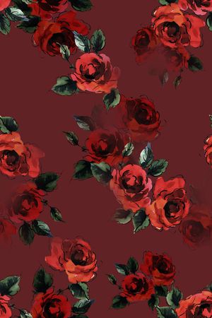 清爽底花卉印花华亿平台图片