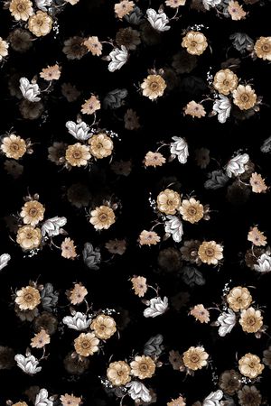 清爽底花卉印花华亿平台图片