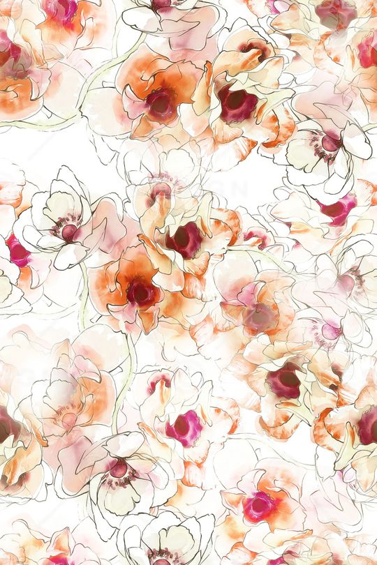 抽象花卉印花华亿平台图片