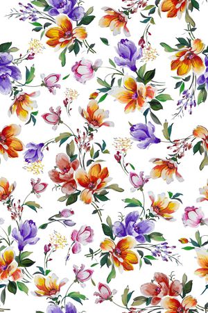 清爽底花卉印花华亿平台图片