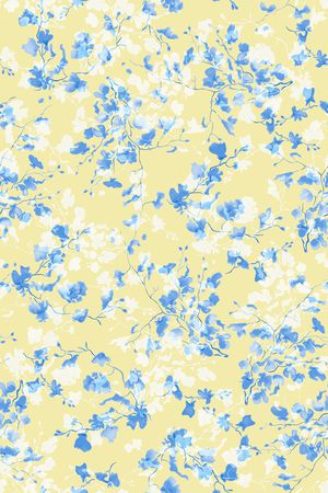 清爽底花卉印花华亿平台图片