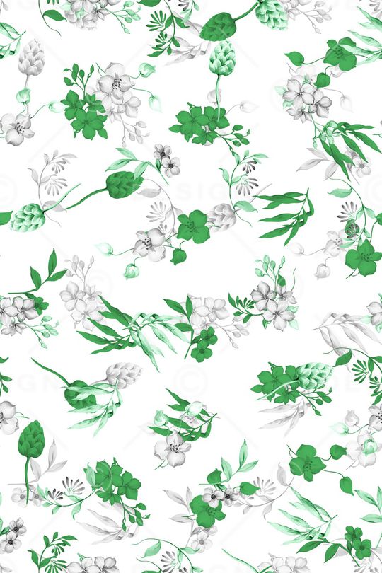 清爽底花卉印花华亿平台图片