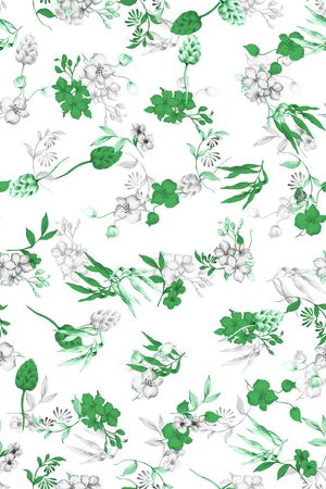 清爽底花卉印花华亿平台图片