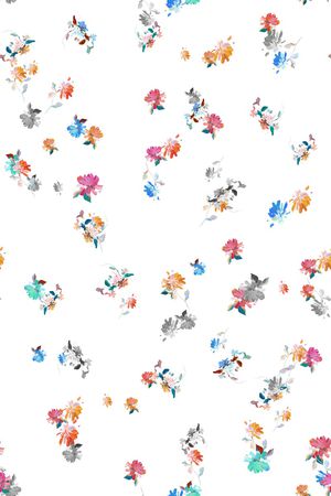 清爽底花卉印花华亿平台图片