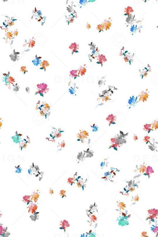 清爽底花卉印花华亿平台图片