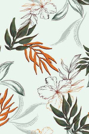 绿植树叶印花华亿平台图片