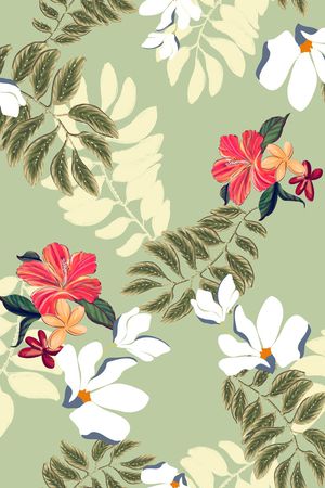 绿植树叶印花华亿平台图片