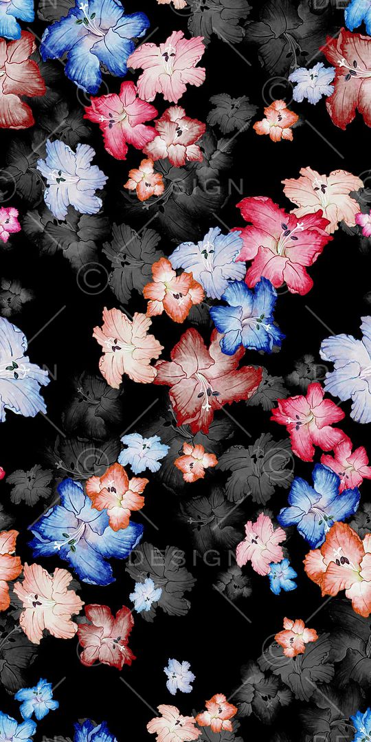 彩底花卉印花华亿平台图片