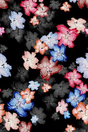 彩底花卉印花华亿平台图片