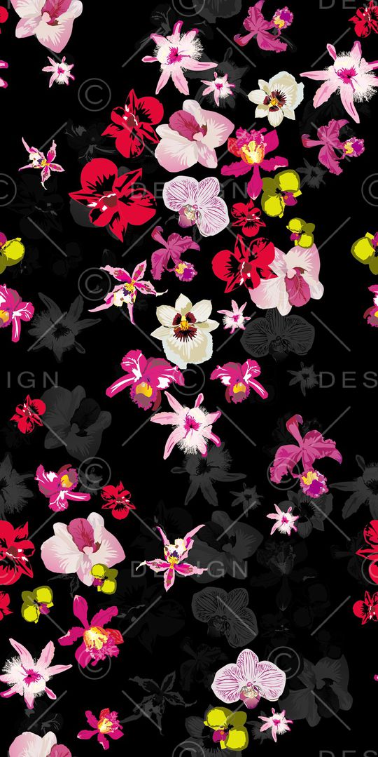 彩底花卉印花华亿平台图片