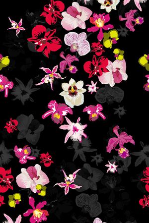 彩底花卉印花华亿平台图片