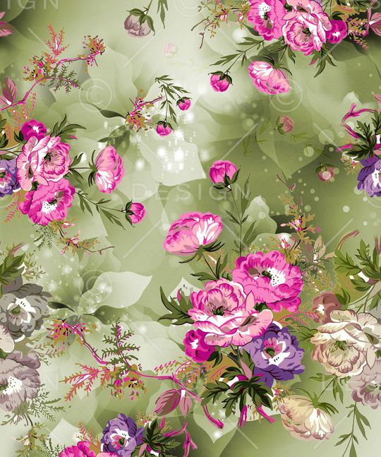 矢量花卉印花华亿平台图片