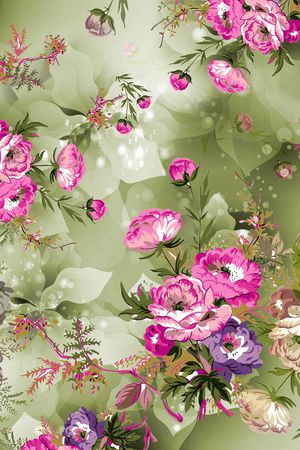 矢量花卉印花华亿平台图片