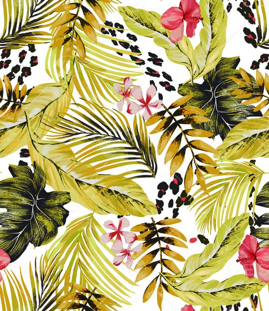 绿植树叶印花华亿平台图片