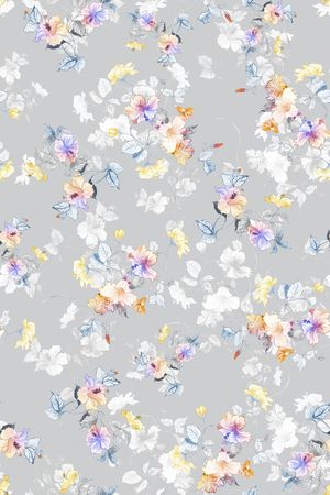 清爽底花卉印花华亿平台图片