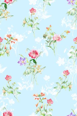 清爽底花卉印花华亿平台图片