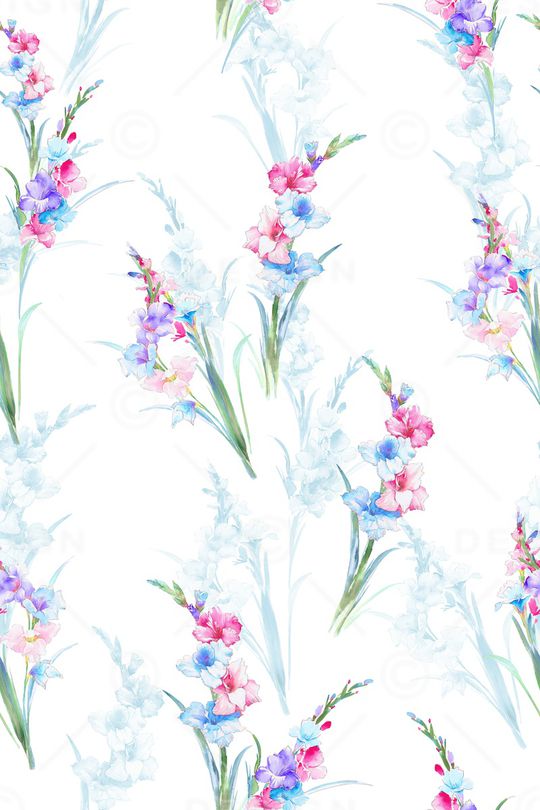 清爽底花卉印花华亿平台图片