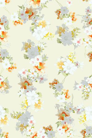 清爽底花卉印花华亿平台图片