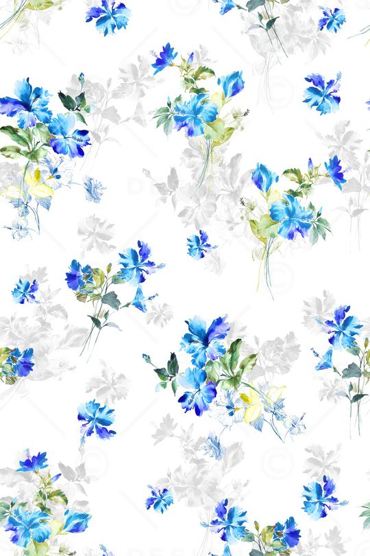 清爽底花卉印花华亿平台图片