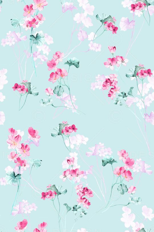 清爽底花卉印花华亿平台图片