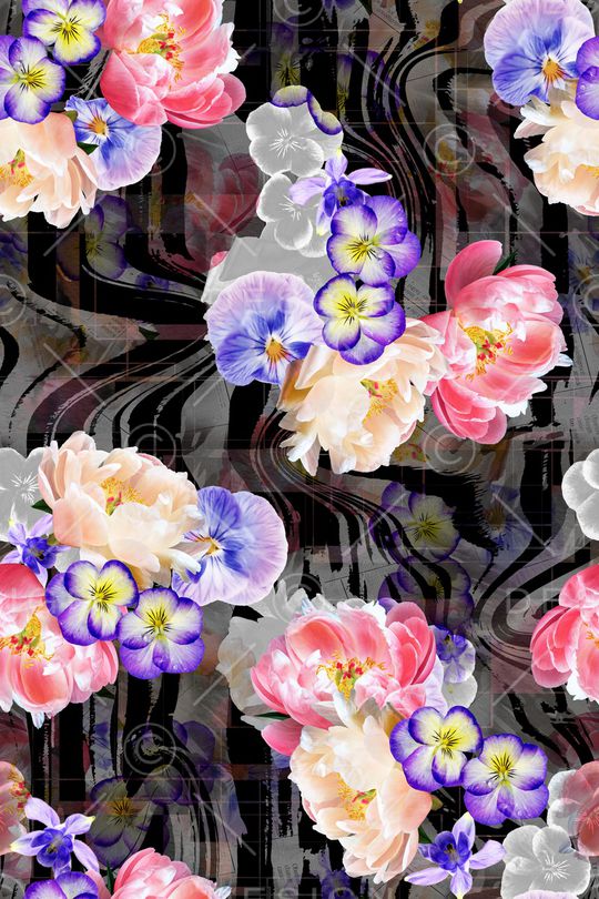 花卉印花华亿平台图片