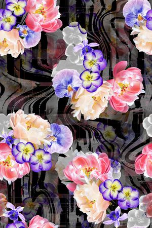 花卉印花华亿平台图片