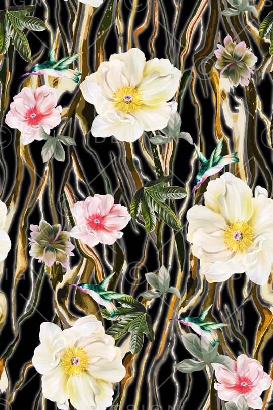 花卉印花华亿平台图片