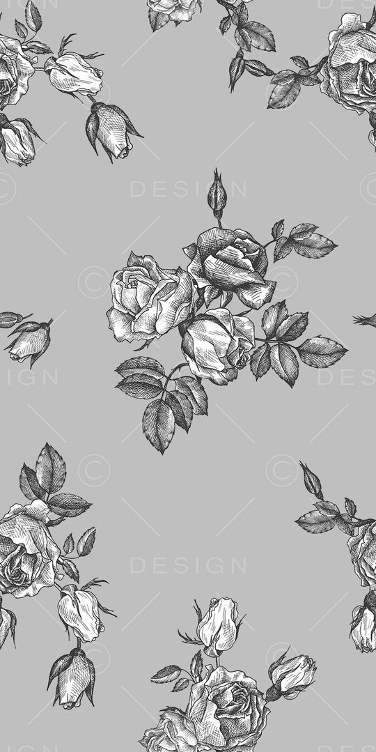 黑底花卉印花华亿平台图片