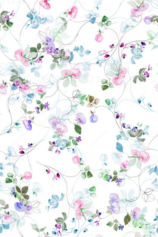 清爽底花卉印花华亿平台图片