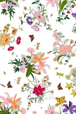 花卉蝴蝶印花华亿平台图片