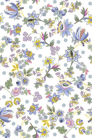 清爽底花卉印花华亿平台图片