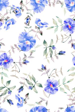 清爽底花卉印花华亿平台图片