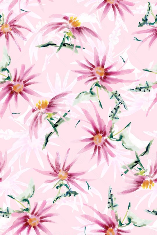 清爽底花卉印花华亿平台图片