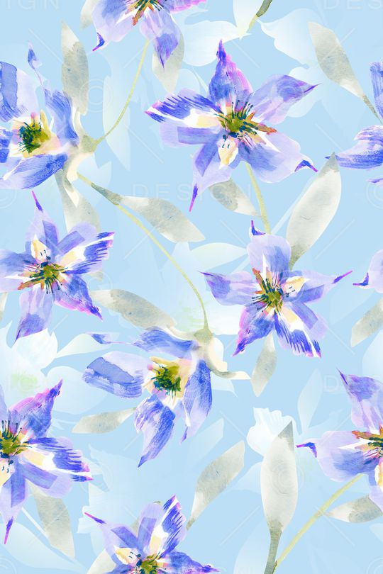 清爽底花卉印花华亿平台图片