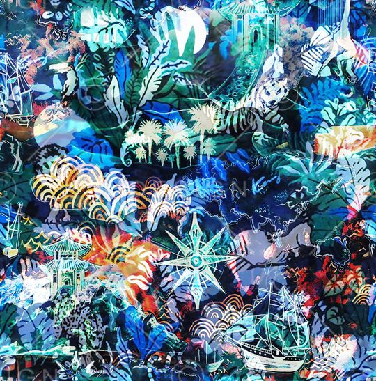 绿植树叶印花华亿平台图片