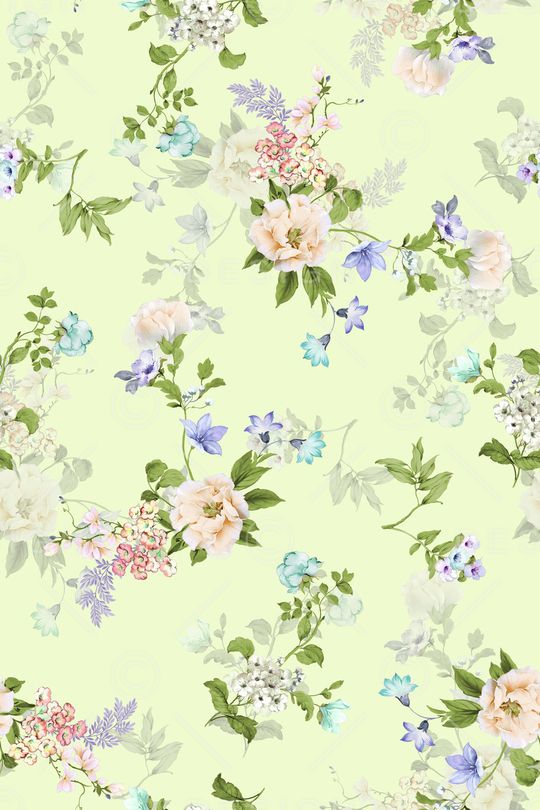 清爽底花卉印花华亿平台图片