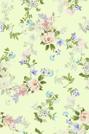 清爽底花卉印花华亿平台图片