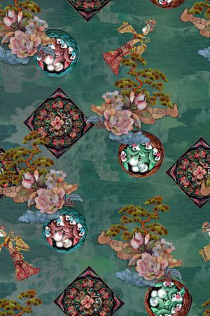 花卉印花华亿平台图片