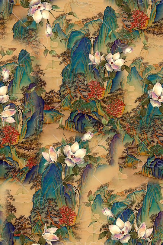 花卉印花华亿平台图片