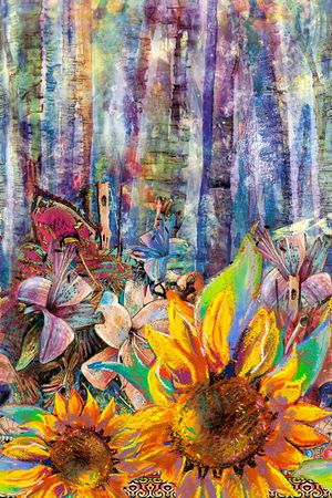 向日葵印花华亿平台图片